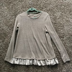 Altar'd State Long Sleeve Ruffle Tee